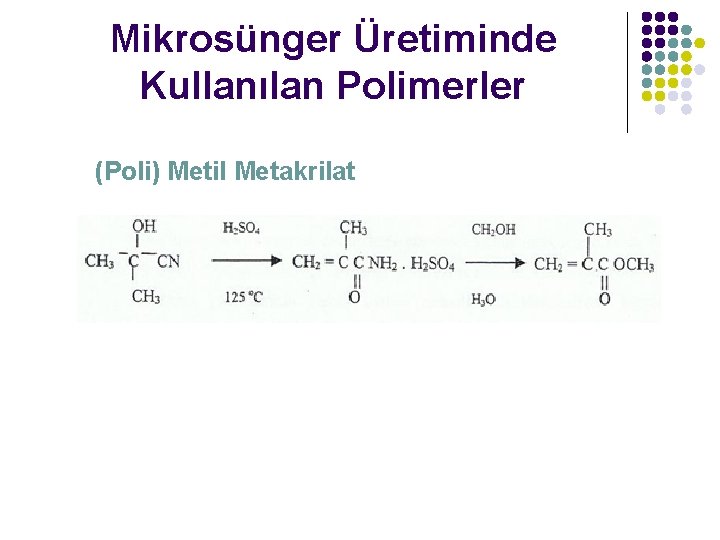 Mikrosünger Üretiminde Kullanılan Polimerler (Poli) Metil Metakrilat 