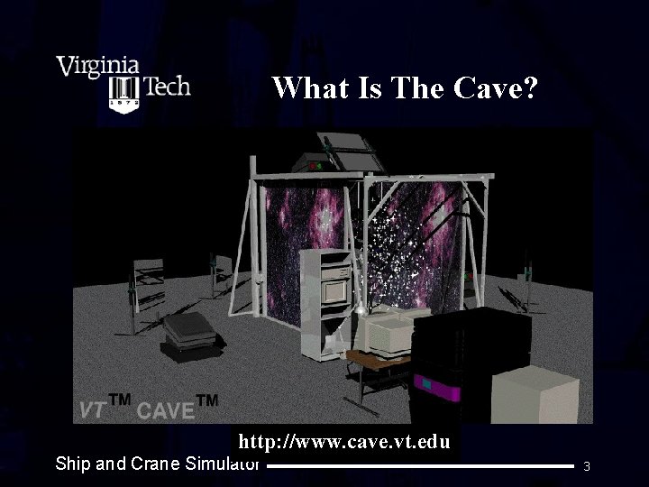 What Is The Cave? http: //www. cave. vt. edu Ship and Crane Simulator 3