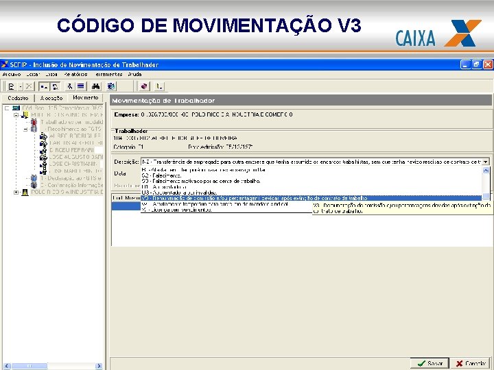 CÓDIGO DE MOVIMENTAÇÃO V 3 