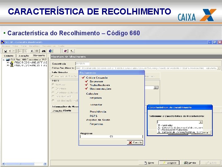 CARACTERÍSTICA DE RECOLHIMENTO • Característica do Recolhimento – Código 660 