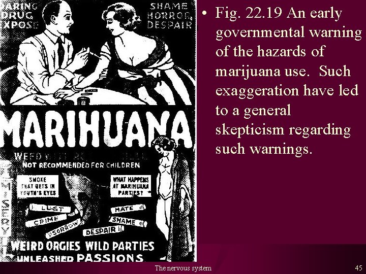  • Fig. 22. 19 An early governmental warning of the hazards of marijuana