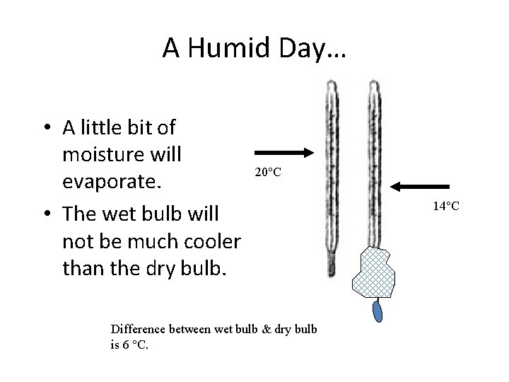 A Humid Day… • A little bit of moisture will evaporate. • The wet
