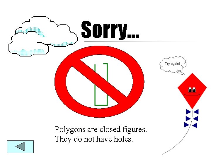 Sorry… Polygons are closed figures. They do not have holes. 