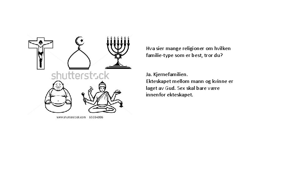 Hva sier mange religioner om hvilken familie-type som er best, tror du? Ja. Kjernefamilien.