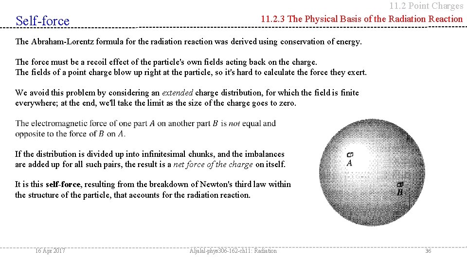 Self-force 11. 2 Point Charges 11. 2. 3 The Physical Basis of the Radiation