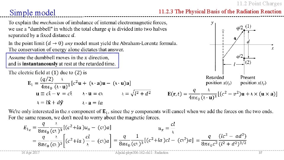 11. 2 Point Charges 11. 2. 3 The Physical Basis of the Radiation Reaction