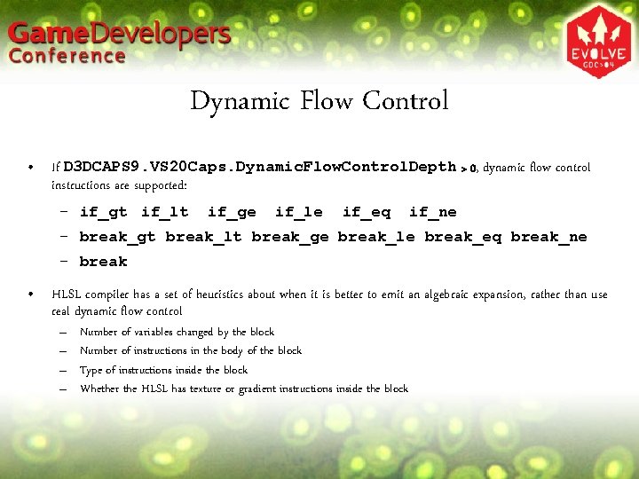 Dynamic Flow Control • If D 3 DCAPS 9. VS 20 Caps. Dynamic. Flow.