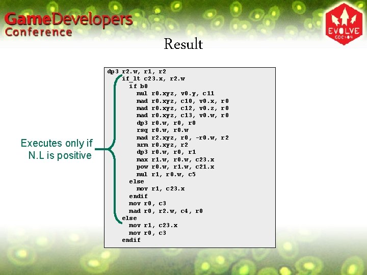 Result Executes only if N. L is positive dp 3 r 2. w, r