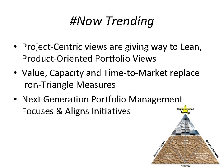 #Now Trending • Project-Centric views are giving way to Lean, Product-Oriented Portfolio Views •