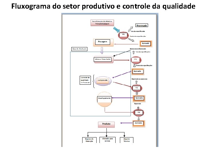 Fluxograma do setor produtivo e controle da qualidade 