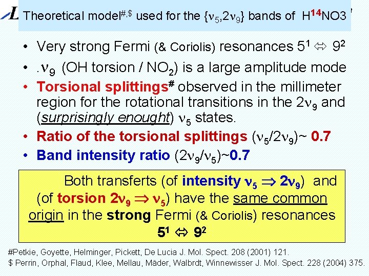 Agnès Perrin Theoretical model#, $ used for the {n 5, 2 n 9} bands