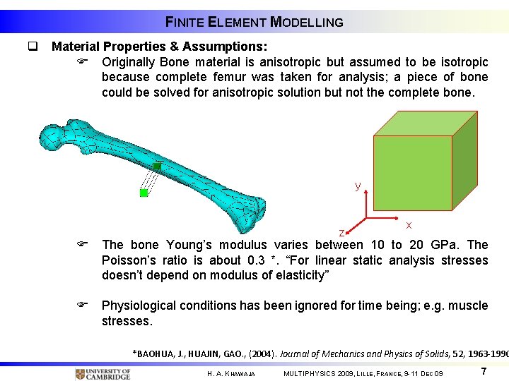 FINITE ELEMENT ANALYSIS OF HUMAN FEMUR H A
