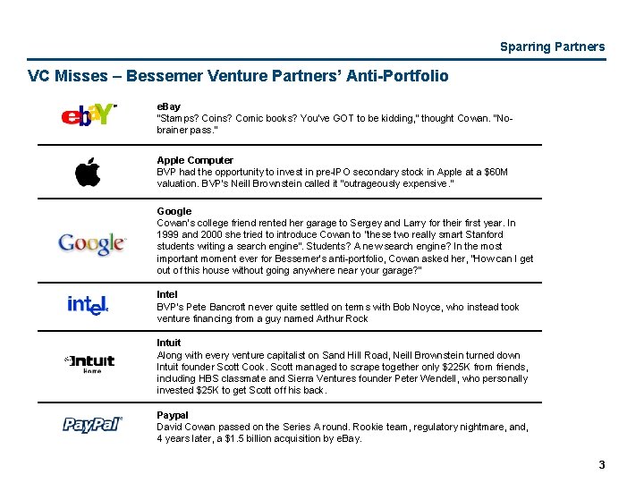 Sparring Partners VC Misses – Bessemer Venture Partners’ Anti-Portfolio e. Bay "Stamps? Coins? Comic