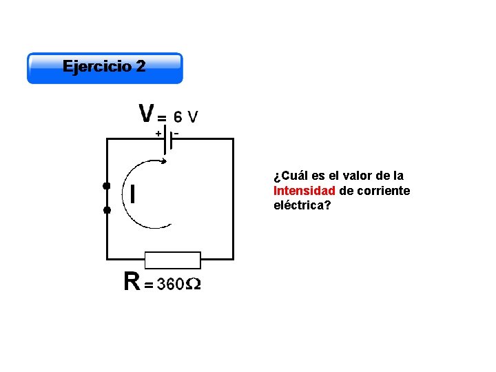 ¿Cuál es el valor de la Intensidad de corriente eléctrica? 