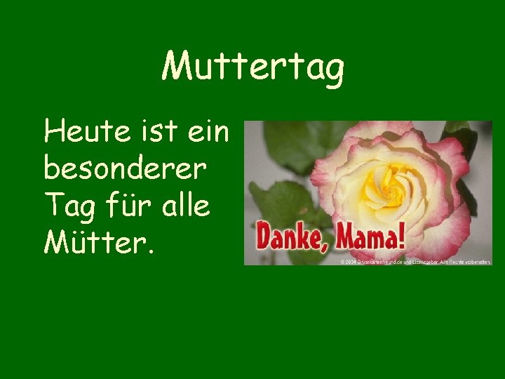 Muttertag Heute ist ein besonderer Tag für alle Mütter. 