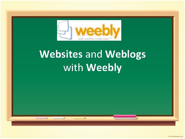 Websites and Weblogs with Weebly 