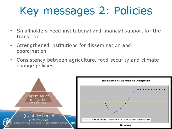 Key messages 2: Policies • Smallholders need institutional and financial support for the transition