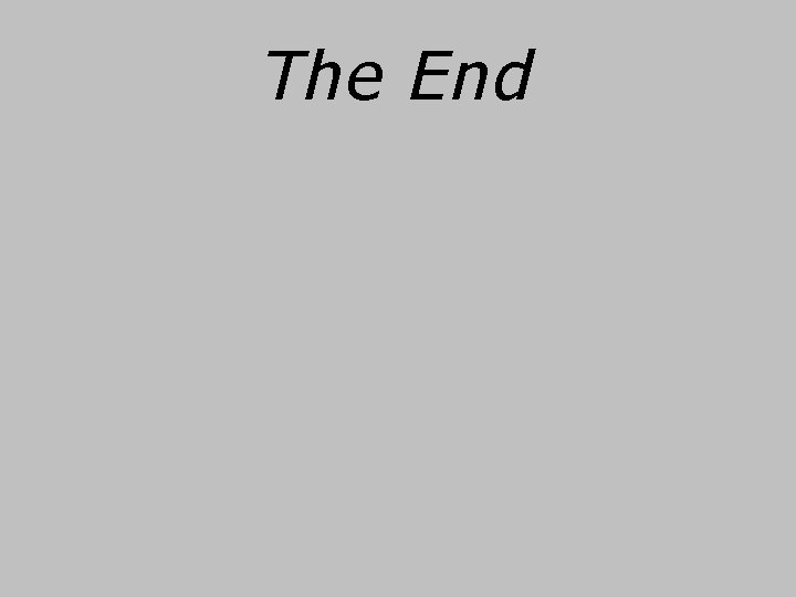 The End 