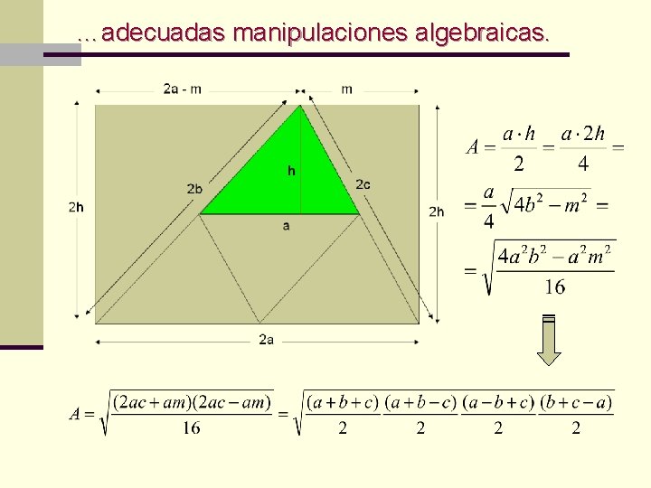 …adecuadas manipulaciones algebraicas. 