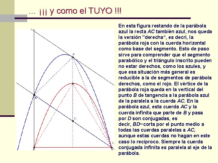 … ¡¡¡ y como el TUYO !!! En esta figura restando de la parábola