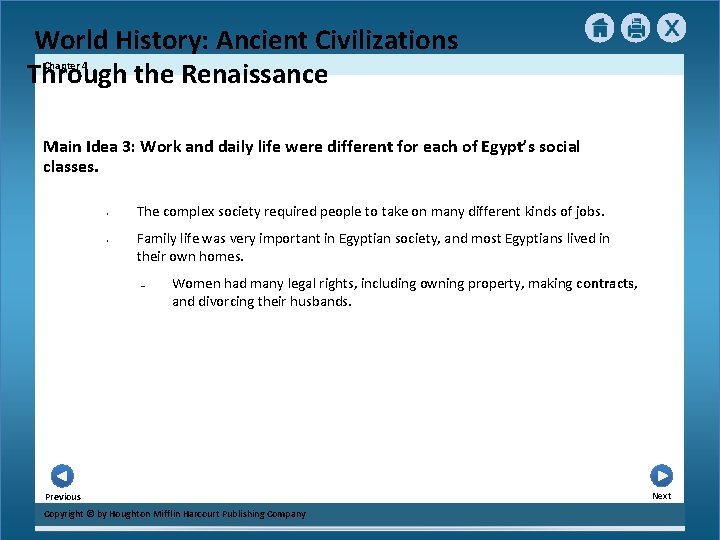 World History: Ancient Civilizations Through the Renaissance Chapter 4 Main Idea 3: Work and