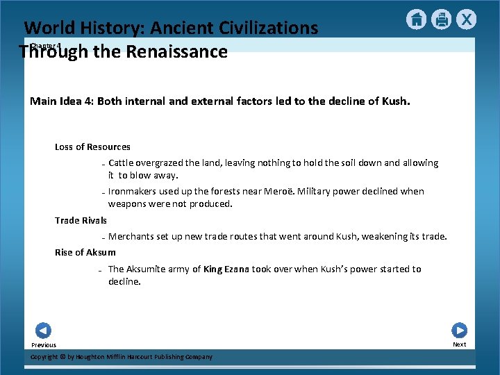 World History: Ancient Civilizations Through the Renaissance Chapter 4 Main Idea 4: Both internal