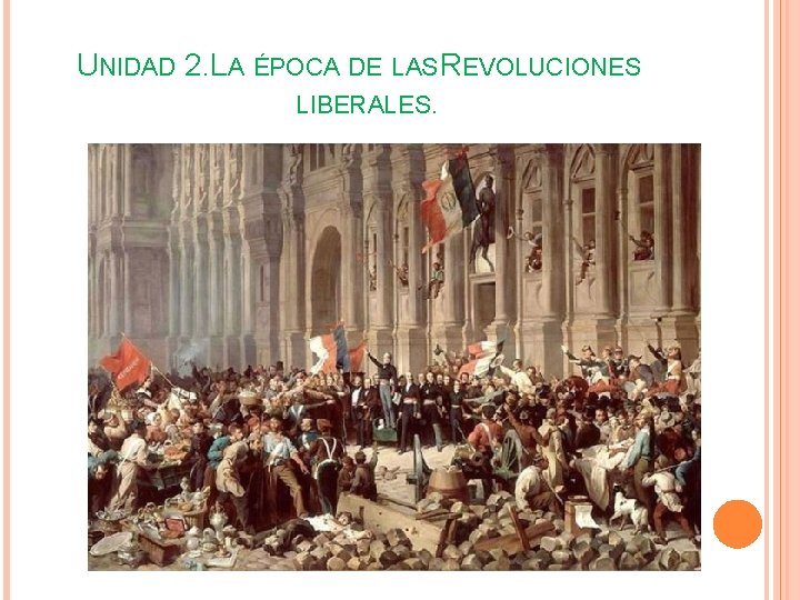 UNIDAD 2. LA ÉPOCA DE LAS REVOLUCIONES LIBERALES. 