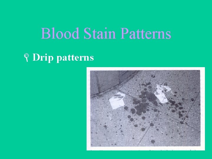 Blood Stain Patterns LDrip patterns 