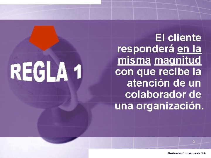 El cliente responderá en la misma magnitud con que recibe la atención de un El cliente responderá en la misma magnitud con que recibe la atención de un