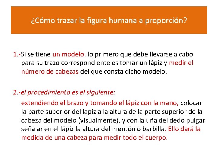 ¿Cómo trazar la figura humana a proporción? 1. -Si se tiene un modelo, lo