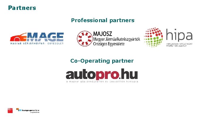 Partners Professional partners Co-Operating partner 