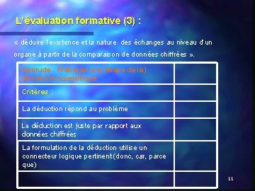 L’évaluation formative (3) : « déduire l’existence et la nature des échanges au niveau