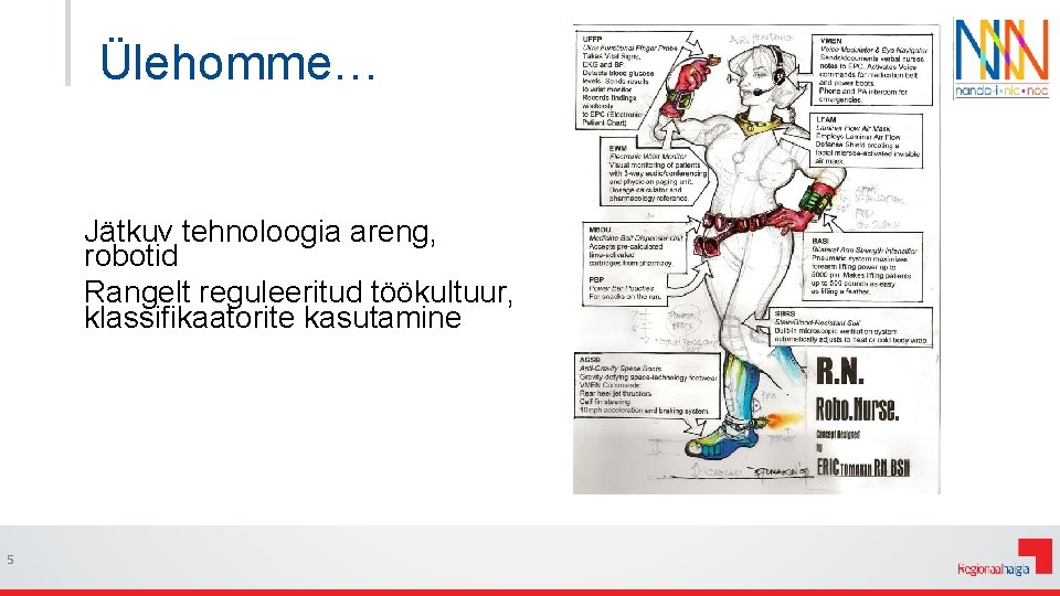 Ülehomme… Jätkuv tehnoloogia areng, robotid Rangelt reguleeritud töökultuur, klassifikaatorite kasutamine 5 