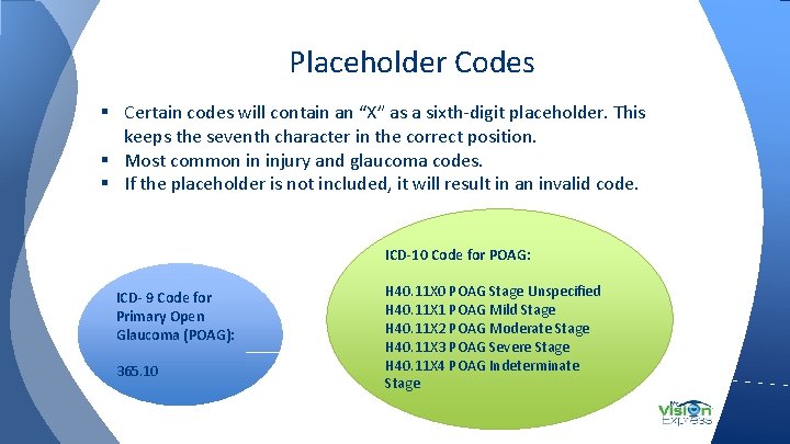 Placeholder Codes § Certain codes will contain an “X” as a sixth-digit placeholder. This