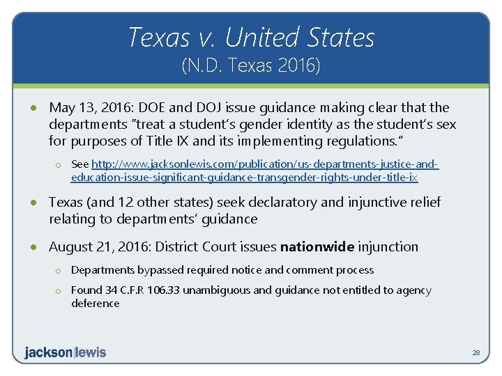 Texas v. United States (N. D. Texas 2016) · May 13, 2016: DOE and