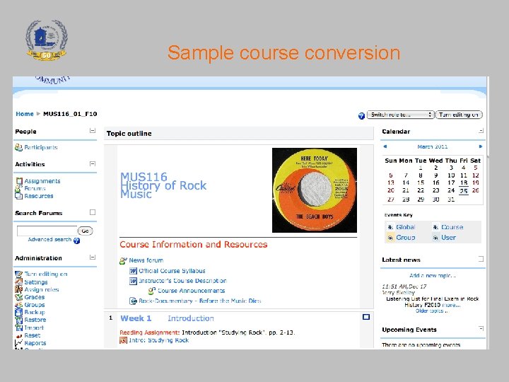 Sample course conversion 