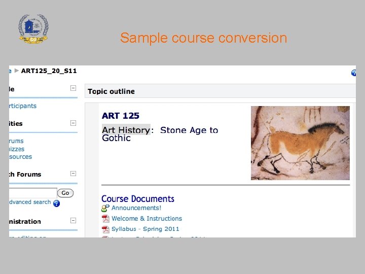 Sample course conversion 