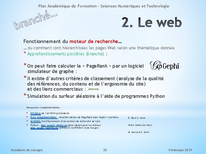 Plan Académique de Formation - Sciences Numériques et Technologie … é h c n