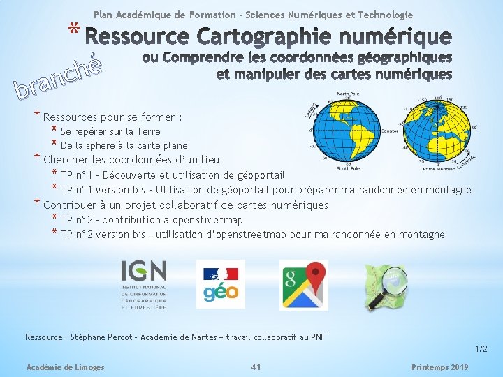 * Plan Académique de Formation - Sciences Numériques et Technologie é h c n
