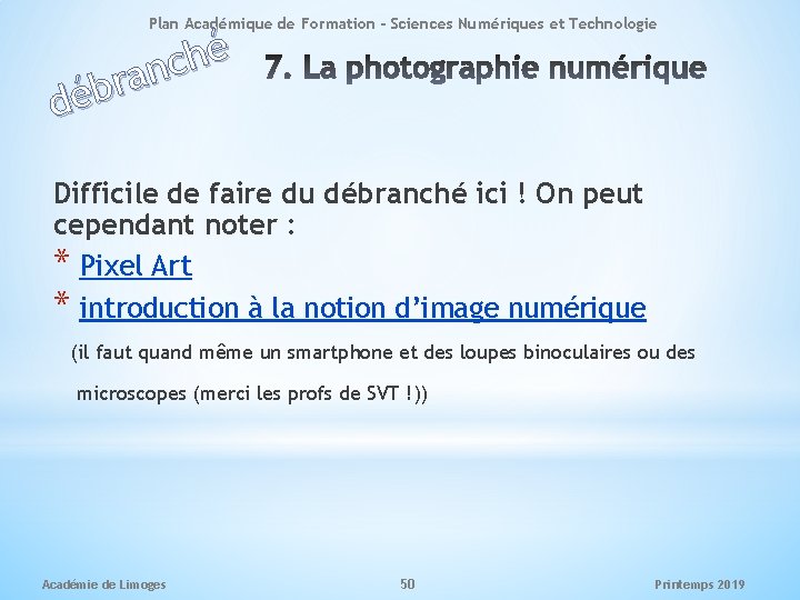 Plan Académique de Formation - Sciences Numériques et Technologie é h c n a