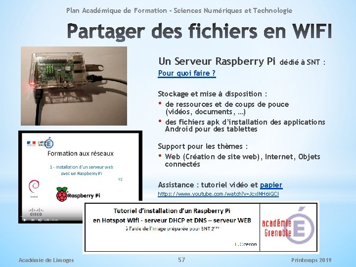 Plan Académique de Formation - Sciences Numériques et Technologie Un Serveur Raspberry Pi dédié