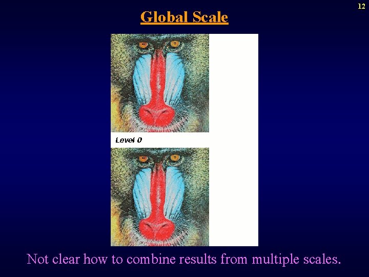 Global Scale Not clear how to combine results from multiple scales. 12 