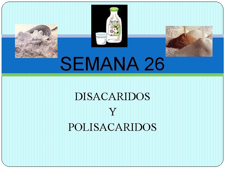 SEMANA 26 DISACARIDOS Y POLISACARIDOS 