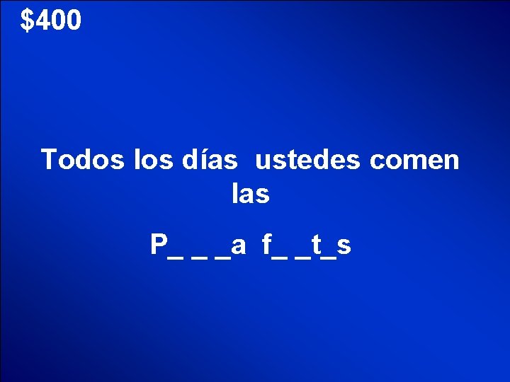 © Mark E. Damon - All Rights Reserved $400 Todos los días ustedes comen