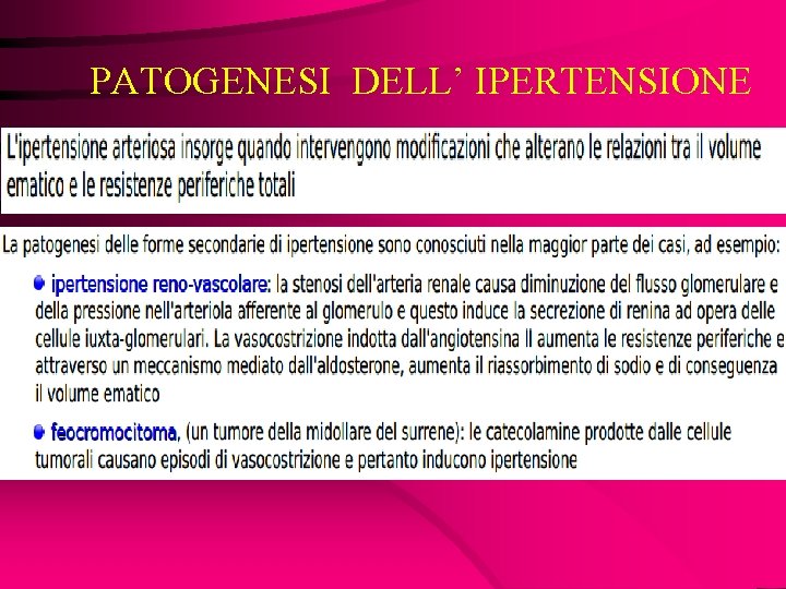 PATOGENESI DELL’ IPERTENSIONE 