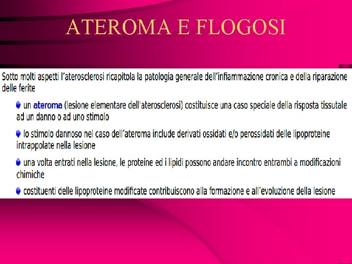 ATEROMA E FLOGOSI 