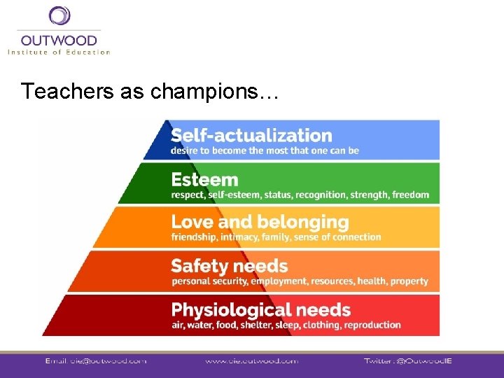 Teachers as champions… 