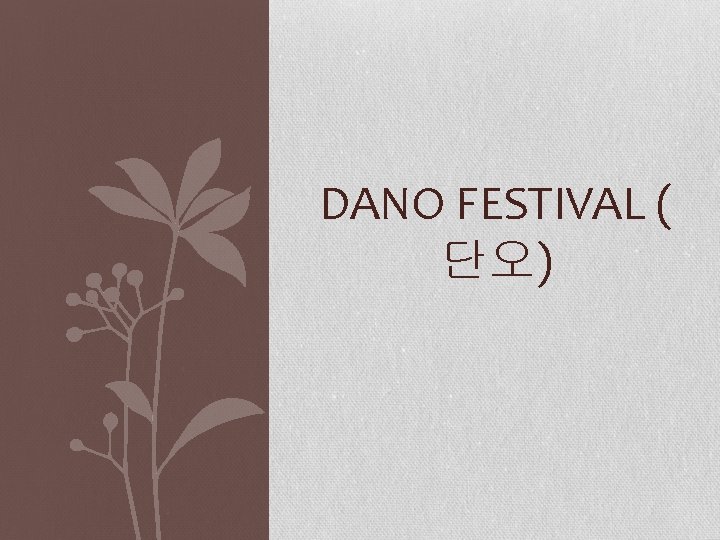 DANO FESTIVAL ( 단오) 