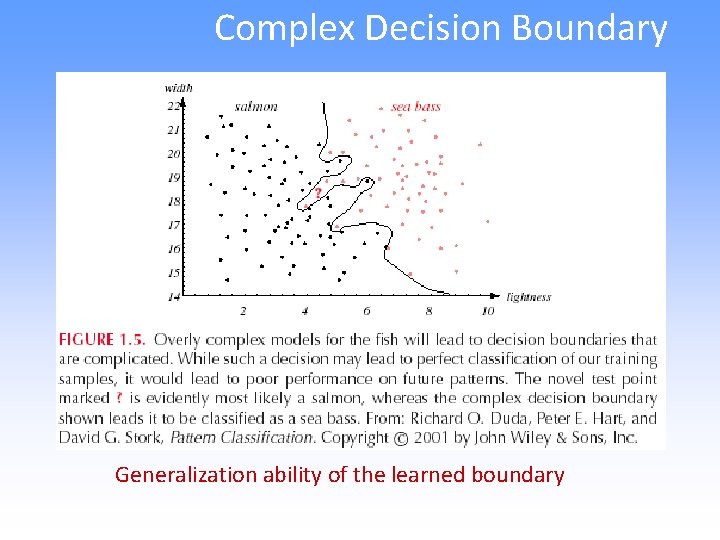 Complex Decision Boundary Generalization ability of the learned boundary 