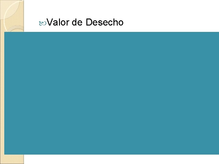  Valor de Desecho 